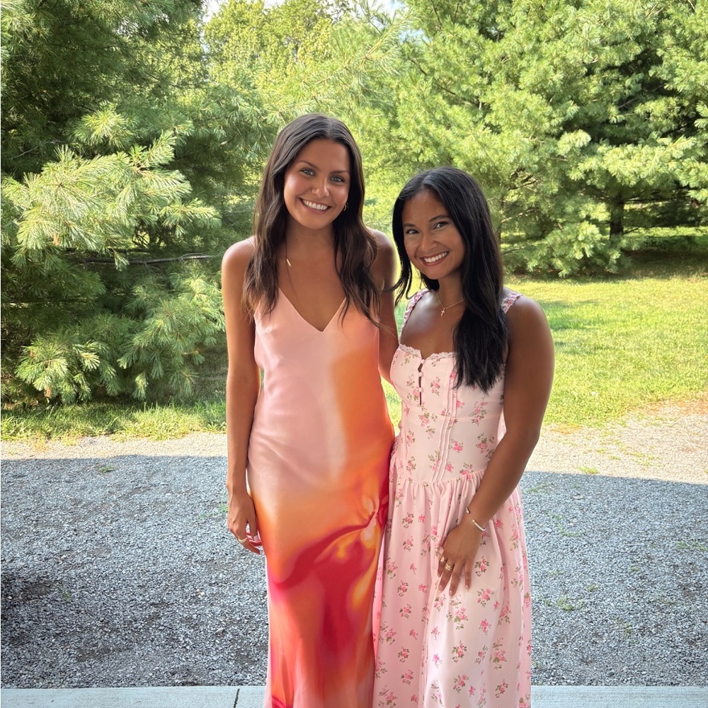 Zara Pink and Orange Maxi Dress